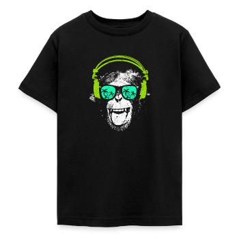 Monkey DJ - Teenager T-Shirt - Schwarz - Vorne - AI Model Teenager Male light (155cm)
