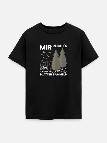 Blätter Sammeln - Teenager T-Shirt - Schwarz
