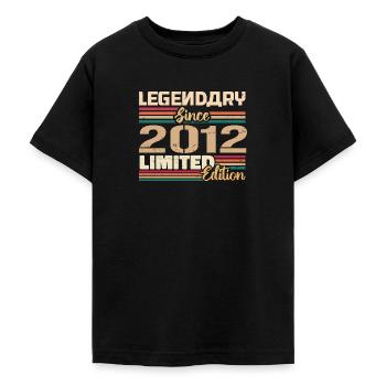 2012 Vintage 2012 Geburtstag geboren im Jahr 2012 - Teenager T-Shirt - Schwarz - Vorne - AI Model Teenager Male light (155cm)