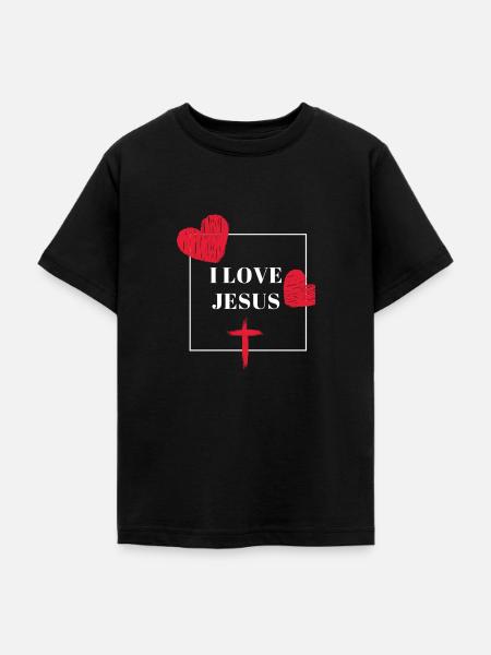 Ich liebe Jesus - Teenager T-Shirt - Schwarz