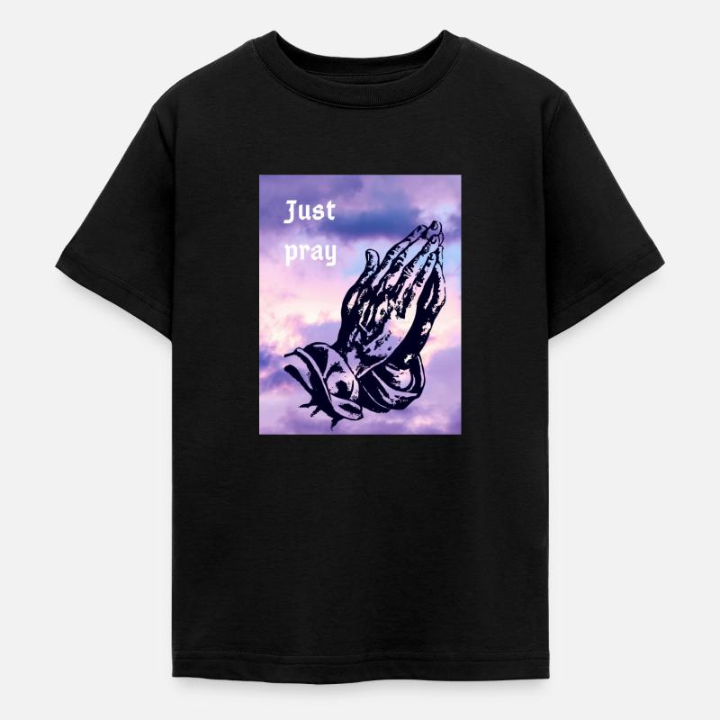Priez simplement en priant les mains - T-shirt Ado - noir
