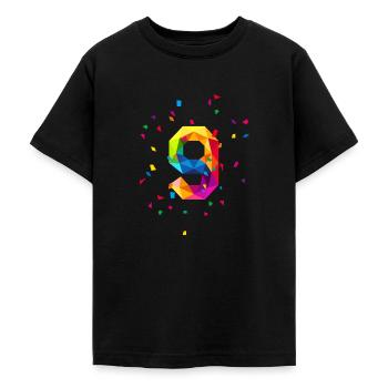 Geburtstag birthday 9 neun - Teenager T-Shirt - Schwarz - Vorne - AI Model Teenager Male light (155cm)
