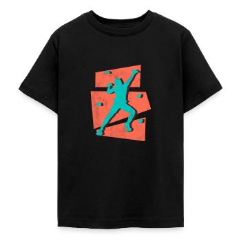 Escalade Escalade Escalade Alpinistes Boulder - T-shirt Ado - noir - Devant - AI Model Teenager Male light (155cm)