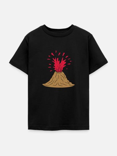 Vulkan Ausbruch Design - Teenager T-Shirt - Schwarz