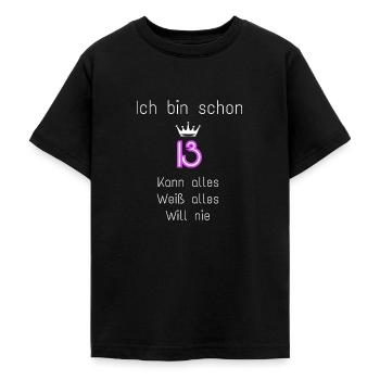 Kann alles-13 - Teenager T-Shirt - Schwarz - Vorne - AI Model Teenager Male light (155cm)