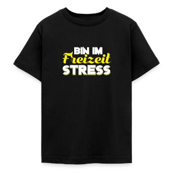Freizeit Stress - Teenager T-Shirt - Schwarz - Vorne - AI Model Teenager Male light (155cm)