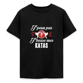 KARATE - Katas - T-shirt Ado - noir - Devant - AI Model Teenager Male light (155cm)