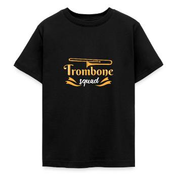 Trombone trombonist - Teenage T-Shirt - black - Front - AI Model Teenager Male light (155cm)