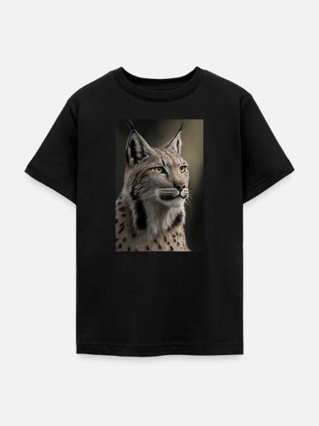 Luchs Wildkatze - Teenager T-Shirt - Schwarz