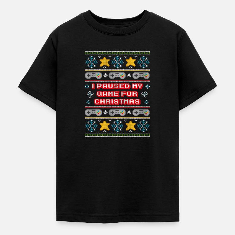 Pull de Noël moche (pause de jeu) - T-shirt Ado - noir
