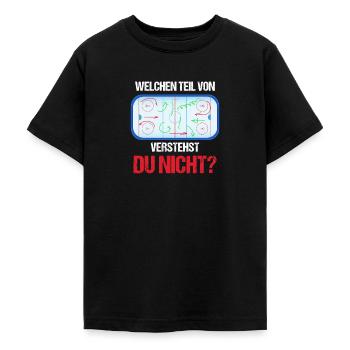 Welchen Teil verstehst du nicht? - Eishockey, Ice - Teenager T-Shirt - Schwarz - Vorne - AI Model Teenager Male light (155cm)