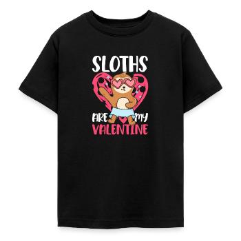 Valentinstag-Geschenk 14. Februar Süsses Faultier - Teenager T-Shirt - Schwarz - Vorne - AI Model Teenager Male light (155cm)