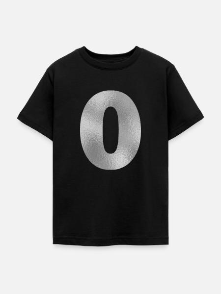 Zahl 0 Silber - Teenager T-Shirt - Schwarz