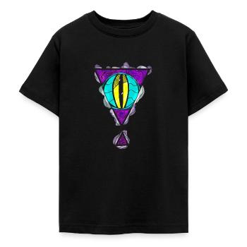 Alien Monster Auge mit Dreieck Dimensionsöffnung - Teenager T-Shirt - Schwarz - Vorne - AI Model Teenager Male light (155cm)