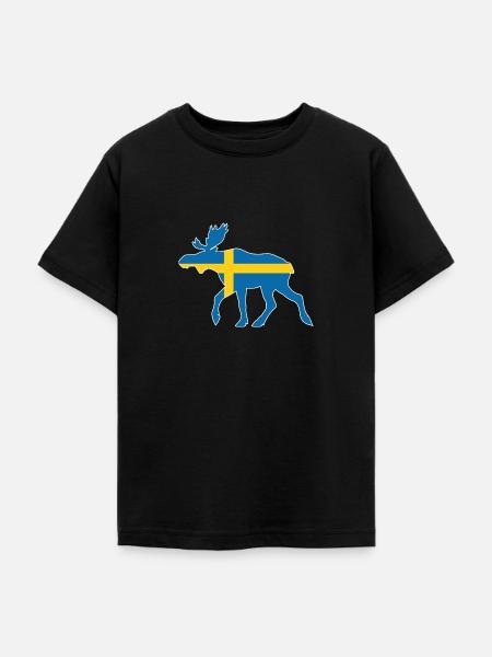 Schweden Elch - Teenager T-Shirt - Schwarz