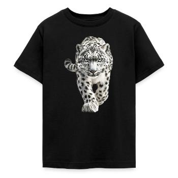 Schneeleopard - Teenager T-Shirt - Schwarz - Vorne - AI Model Teenager Male light (155cm)