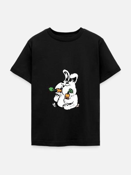 hase mit Karotten - Teenager T-Shirt - Schwarz