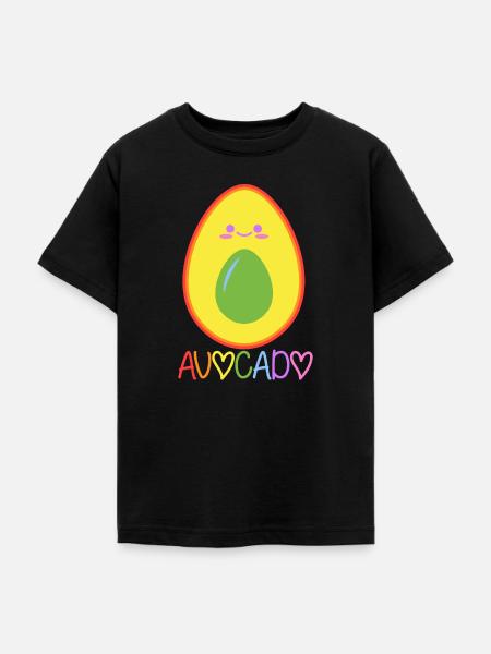 Kinder Bekleidung Avocado Geschenkidee - Teenager T-Shirt - Schwarz