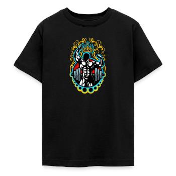 Bodybuilding Krafttraining - Teenager T-Shirt - Schwarz - Vorne - AI Model Teenager Male light (155cm)