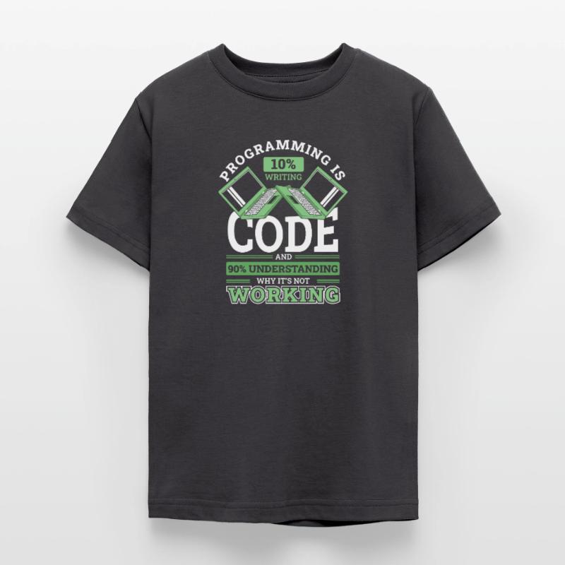 Programming 10% Writing 90% Not Working Coder Teenager T-Shirt