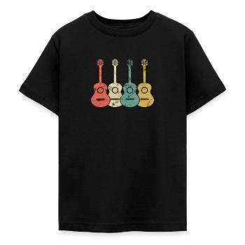 Ukulele Sopranino-Ukulele - Teenager T-Shirt - Schwarz - Vorne - AI Model Teenager Male light (155cm)