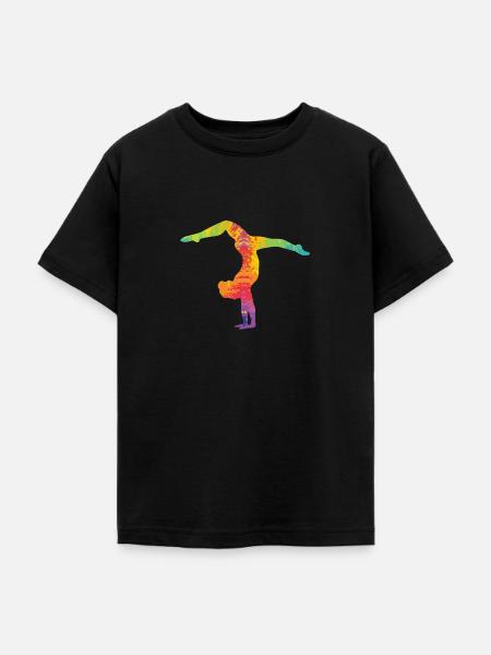 Turnen Handstand bunt - Teenager T-Shirt - Schwarz