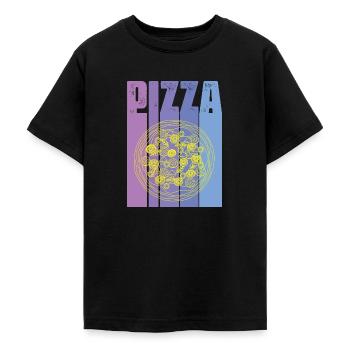 Pizza - Teenager T-Shirt - Schwarz - Vorne - AI Model Teenager Male light (155cm)