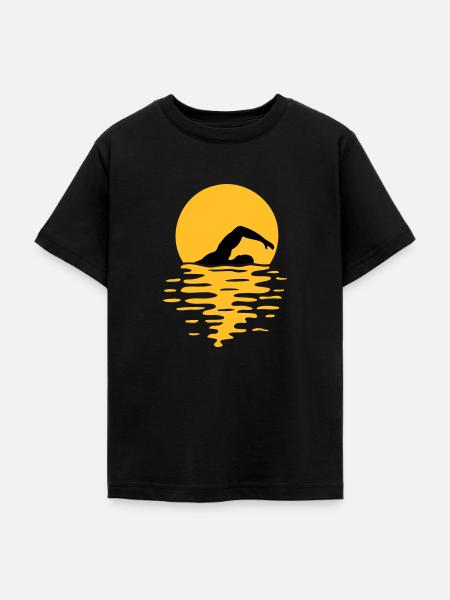 Meer Sonne Schwimmer - Teenager T-Shirt - Schwarz