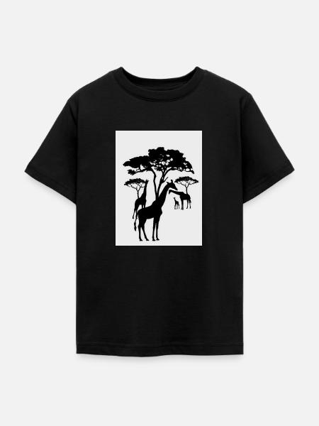 Giraffen - Teenager T-Shirt - Schwarz