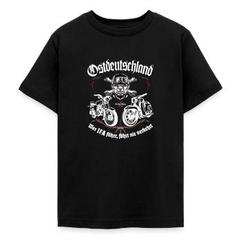 Simson S51 + Schwalbe - Wer IFA fährt... - Teenager T-Shirt - Schwarz - Vorne - AI Model Teenager Male light (155cm)