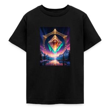Feuer Kristall - Teenager T-Shirt - Schwarz - Vorne - AI Model Teenager Male light (155cm)