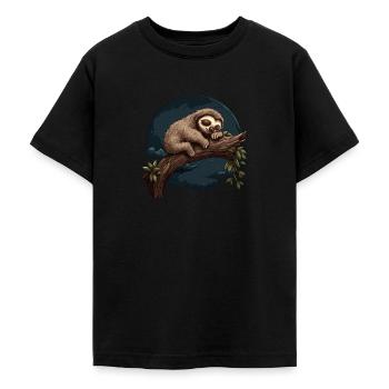 Paresseux Animal Paresseux Bébé - T-shirt Ado - noir - Devant - AI Model Teenager Male light (155cm)