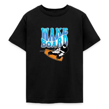 Wakeboarden Wakeboard - Teenager T-Shirt - Schwarz - Vorne - AI Model Teenager Male light (155cm)
