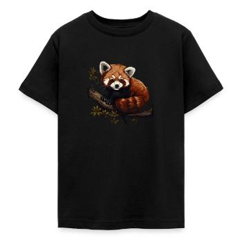 Roter Panda Katzenbär Red Panda Baby - Teenager T-Shirt - Schwarz - Vorne - AI Model Teenager Male light (155cm)