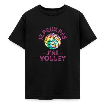 JE PEUX PAS J'AI VOLLEY - T-shirt Ado - noir - Devant - AI Model Teenager Male light (155cm)