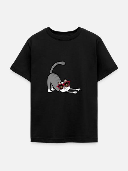 coole Katze - Teenager T-Shirt - Schwarz