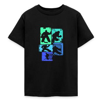 Eishockey Torwart Jungen Kinder Männer - Teenager T-Shirt - Schwarz - Vorne - AI Model Teenager Male light (155cm)