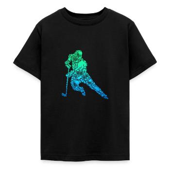 Eishockey Eishockeyspieler Jungen Kinder - Teenager T-Shirt - Schwarz - Vorne - AI Model Teenager Male light (155cm)