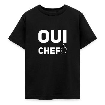Oui chef ! humour drôle militaire et cuisinier - T-shirt Ado - noir - Devant - AI Model Teenager Male light (155cm)