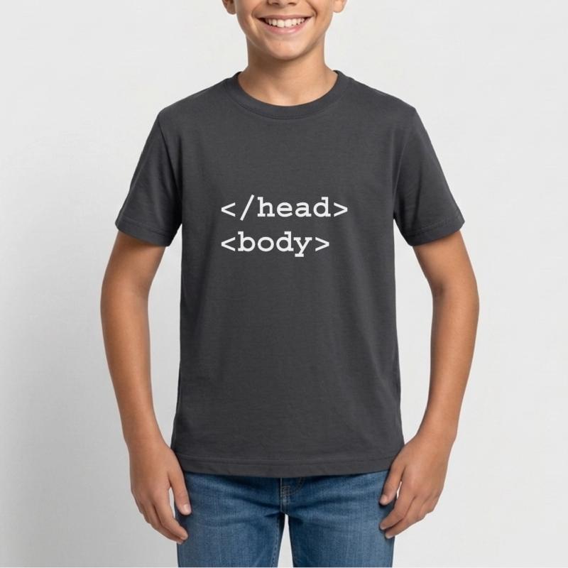 Head Body HTML Tag Front-End Web Developer T-shirt Ado