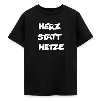 Herz statt Hetze - Teenager T-Shirt - Schwarz - Vorne - AI Model Teenager Male light (155cm)