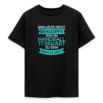 Handballtorwart Handball Torhüter Verrückt - Teenager T-Shirt - Schwarz - Vorne - AI Model Teenager Male light (155cm)