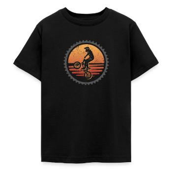 Cycliste Tricks Cascade BMX - T-shirt Ado - noir - Devant - AI Model Teenager Male light (155cm)