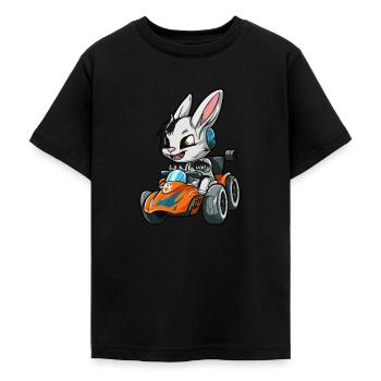 Course de lapins - T-shirt Ado - noir - Devant - AI Model Teenager Male light (155cm)