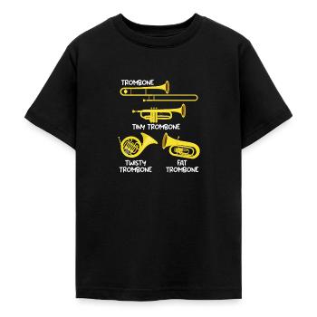Kleine Posaune Kurvige Posaune Dicke Posaune - Teenager T-Shirt - Schwarz - Vorne - AI Model Teenager Male light (155cm)