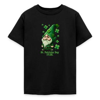 St Patrick's Day Ireland Leprechaun - Teenage T-Shirt - black - Front - AI Model Teenager Male light (155cm)
