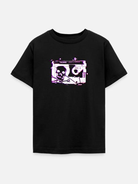 Techno Old School - Teenager T-Shirt - Schwarz
