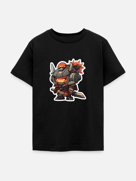 Chibi Samurai Roboter - Teenager T-Shirt - Schwarz