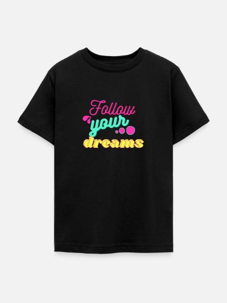Folge deinen Träumen - Teenager T-Shirt - Schwarz