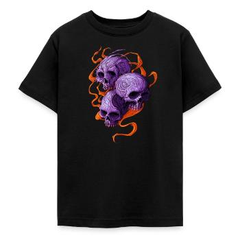 Indigo-Schädel - Teenager T-Shirt - Schwarz - Vorne - AI Model Teenager Male light (155cm)